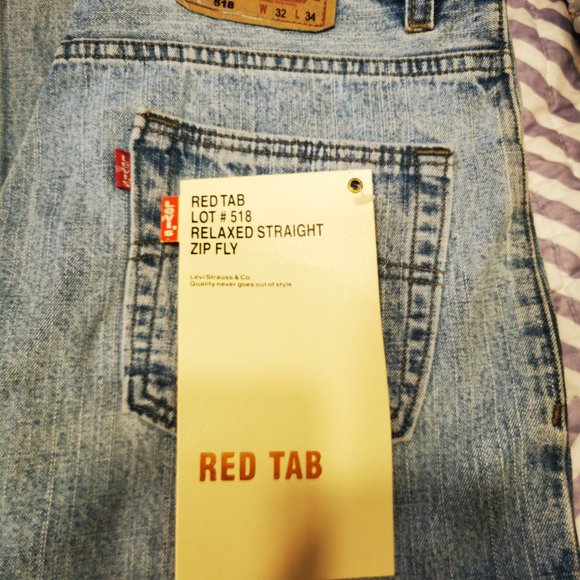 NEW OLS STOCK Levi's 518 Ted Tab Zip Fly 32W 34L - Picture 3 of 5